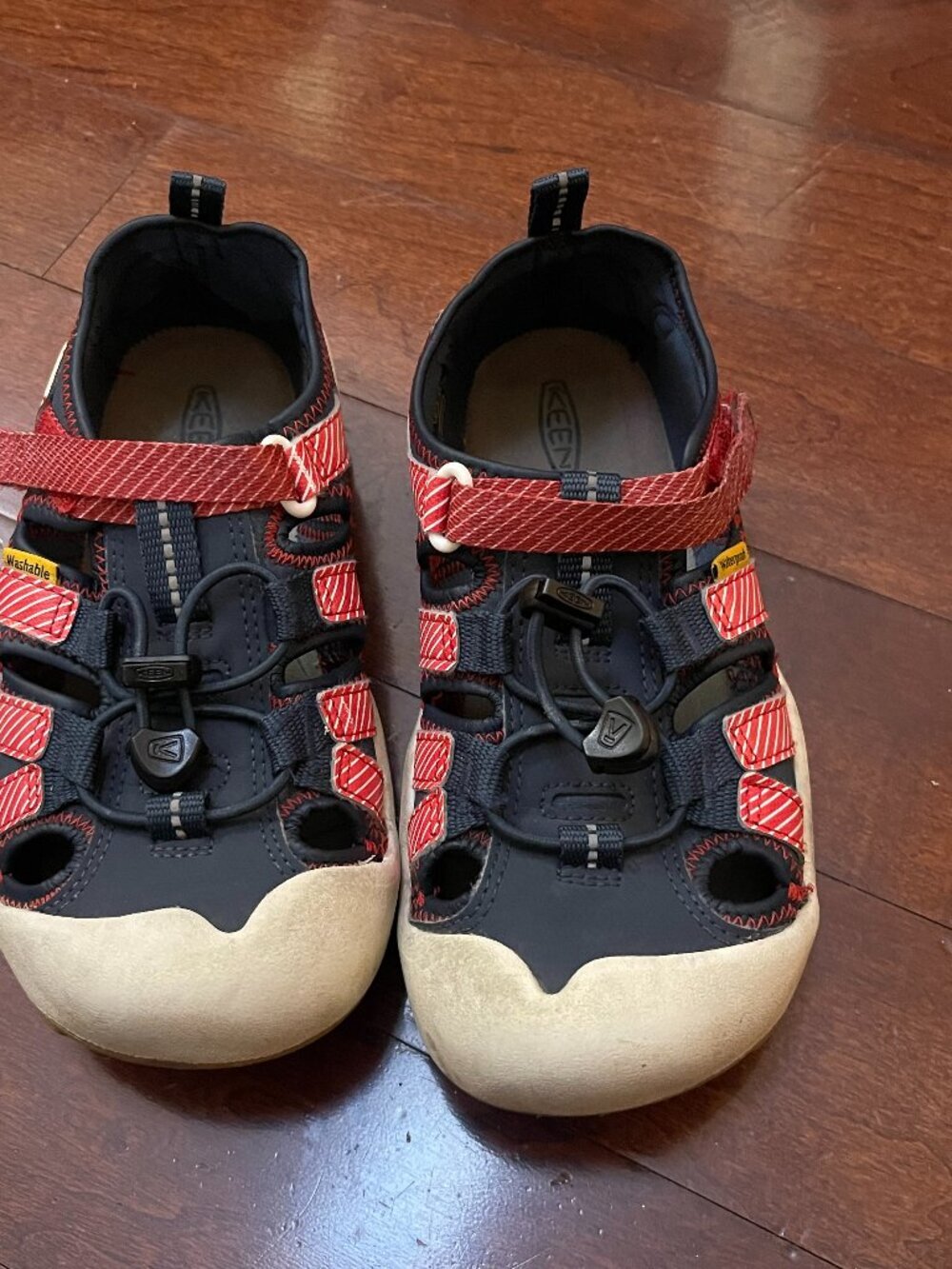 KEEN Newport H2 Kids Sandals Size 2 Red Navy Water Shoes